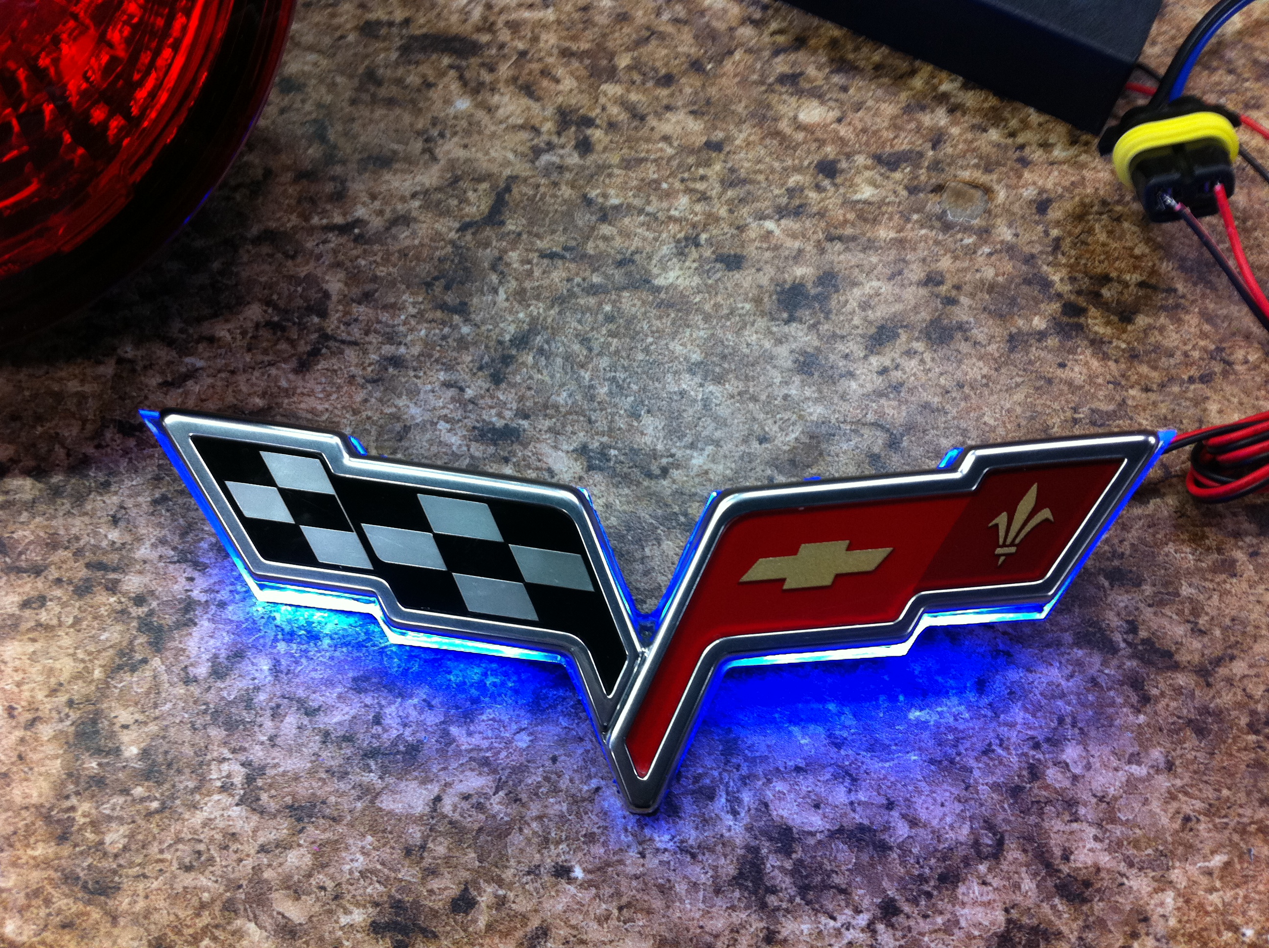 C6 Corvette Custom Lighted LED C6 Corvette Bumper Emblems